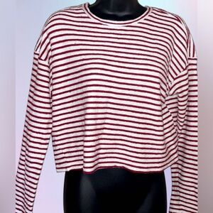 Soft Sweater cute reddish white strips size